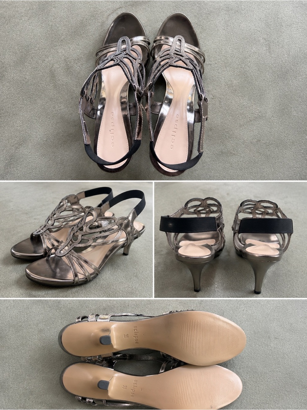 Eclipse Metallic Bronze Cutout Slingback Heels
